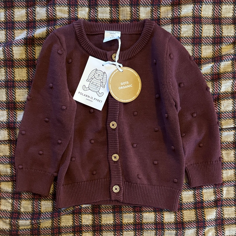 Polarn O. Pyret Kids Organic Purple Cardigan